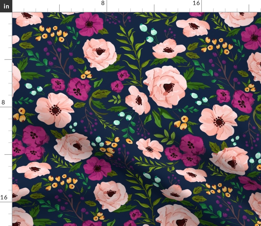 Josie Meadow Floral on Navy