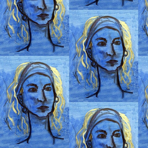 Girl Blue with Golden Locks