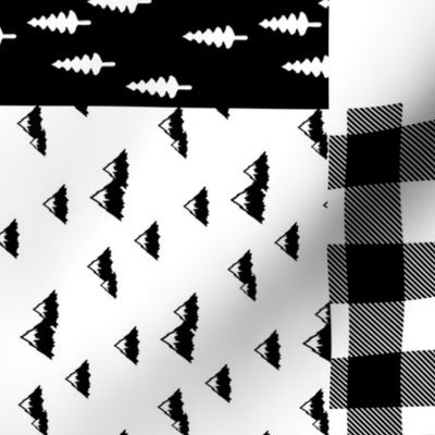Little Man & You Will Move Mountains Quilt Top - Monochrome (90)