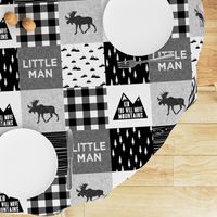 Little Man & You Will Move Mountains Quilt Top - Monochrome 