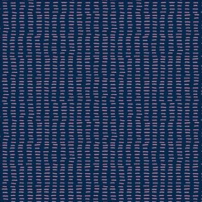Carthusian Pink Stitches on Blue