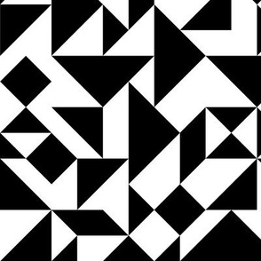 Black and White Tangram Composition