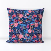 Paisleys and flowers (blue)