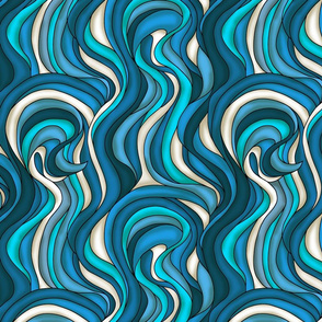 Waves of blue and turquoise