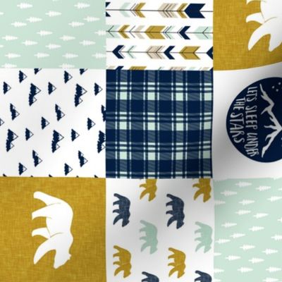 3" small scale - the happy camper wholecloth V2 (90) || navy,mint,mustard