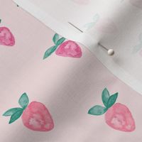 watercolor strawberries || pink