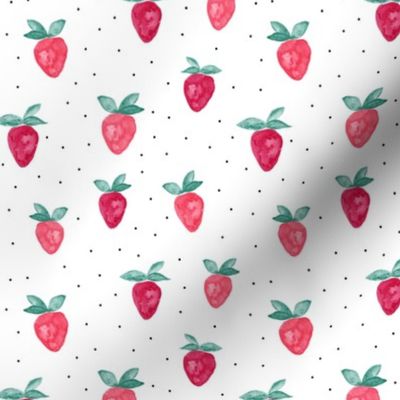 watercolor strawberries || dots bold