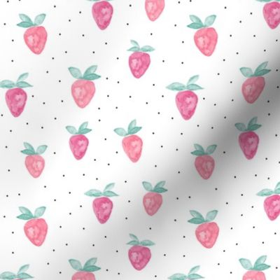 watercolor strawberries || dots