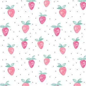 watercolor strawberries || dots