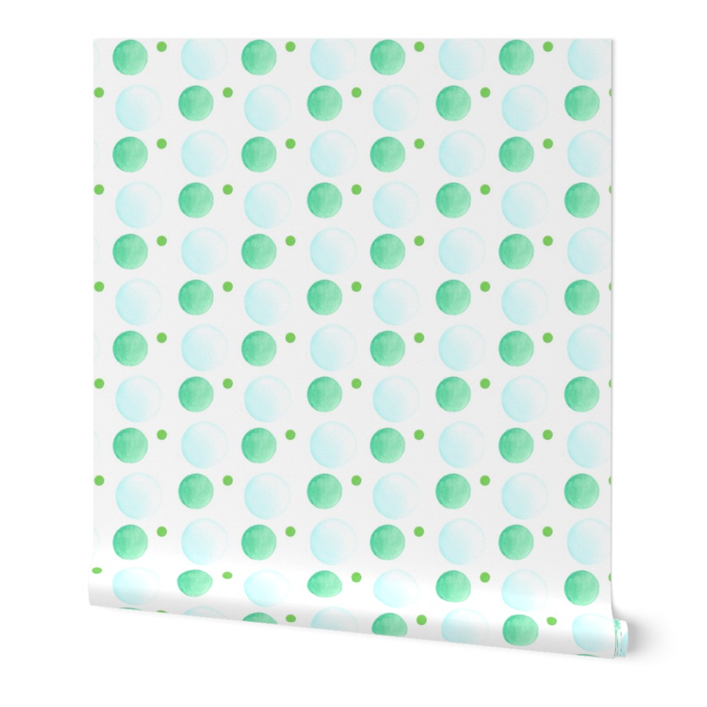 Blue Green Watercolor Dot