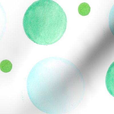 Blue Green Watercolor Dot