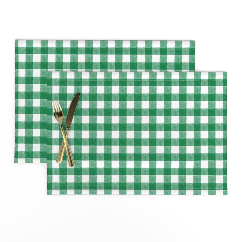 St. Patricks day plaid (small scale) - green gingham check