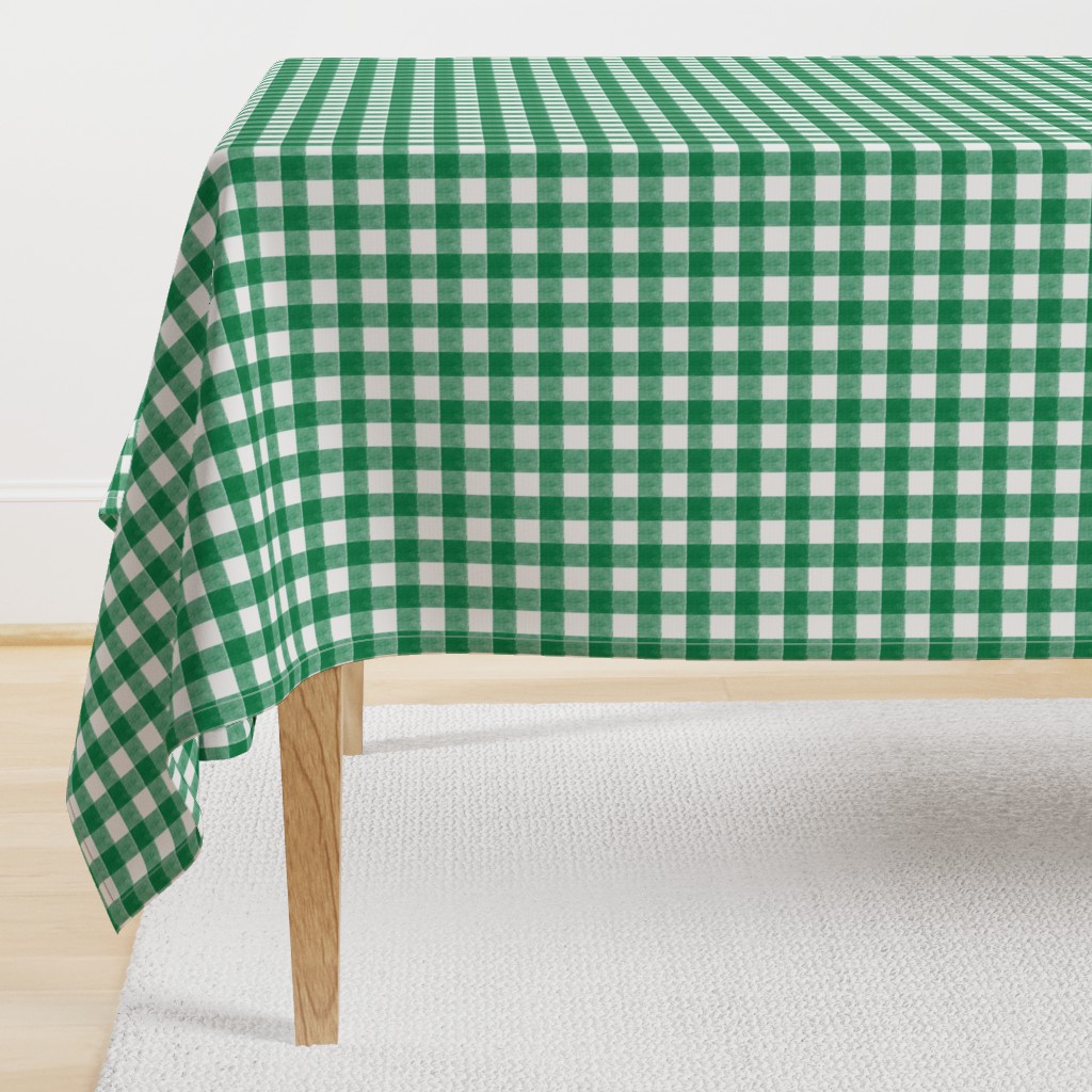 St. Patricks day plaid (small scale) - green gingham check