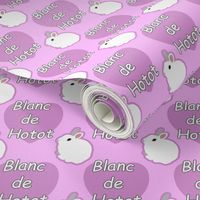Tiny Blanc de Hotot rabbits with hearts - pink
