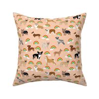 Dogs with Rainbows fabric kawaii cute pet dogs - pastel