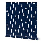 forest on navy || tree fabric the great outdoors collection