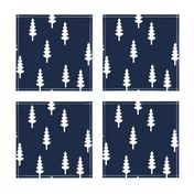 forest on navy || tree fabric the great outdoors collection