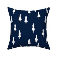 forest on navy || tree fabric the great outdoors collection