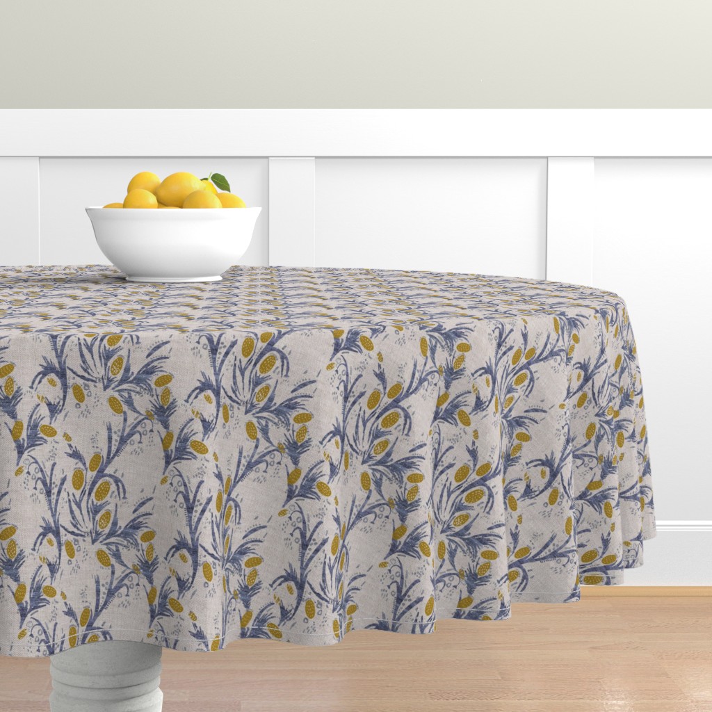 FRENCH_LINEN_THISTLE Nappe ronde | Spoonflower