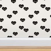 Monochrome love hearts sweet baby valentine or lovers design 