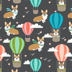 corgi hot air balloon fabric cute corgis in hot air balloons