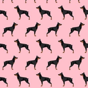 miniature pinscher dog fabric best dogs design - blossom pink