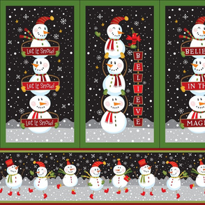 Snowmen Panel-FQ-Black