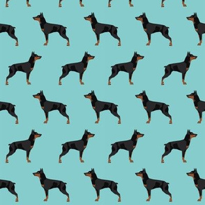 miniature pinscher dog fabric best dogs design - blue tint