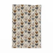 pitbull heads fabric pitbull terrier dog fabrics - sand