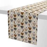 pitbull heads fabric pitbull terrier dog fabrics - sand