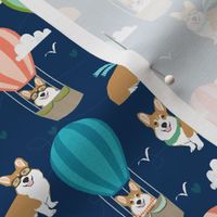 corgi hot air balloon fabric cute dogs design