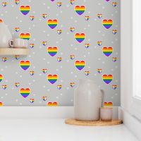 Pride Hearts - Gay/Lesbian Rainbow