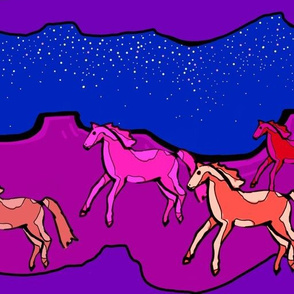 Painted ponies in a desert sky