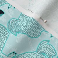 Dodos in Aqua - LARGE