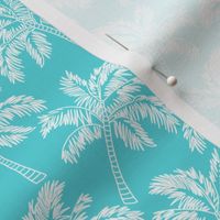 Palm Trees in Aqua - LARGE