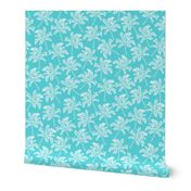 Palm Trees in Aqua - LARGE