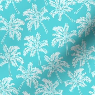 Palm Trees in Aqua - LARGE