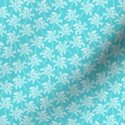 Palm Trees in Aqua - SMALL