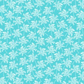 Palm Trees in Aqua - SMALL