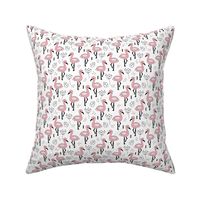 Cute little tropical flamingo birds for girls fun spring summer illustration design pink SMALL