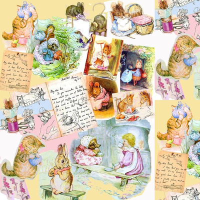 PETER RABBIT Wall Art Pink Peter Rabbit Prints Vintage Girl Nursery Decor  Beatrix Potter Baby Shower Gift 