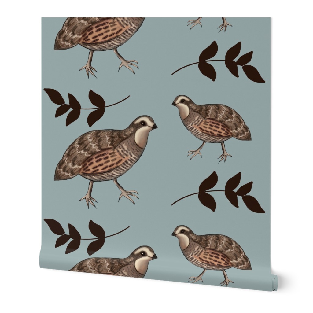 Quail & Sprig / grey  