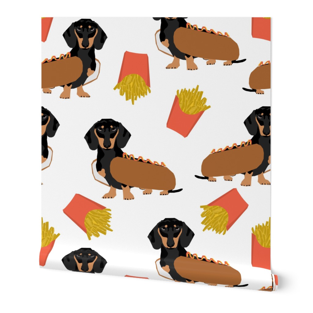 hot dog dachshund fabric funny dog fabric hot dogs and fries