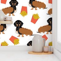 hot dog dachshund fabric funny dog fabric hot dogs and fries