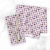 Mini french bulldog fabric frenchie florals purple fabric