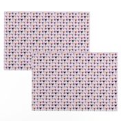 Mini french bulldog fabric frenchie florals purple fabric