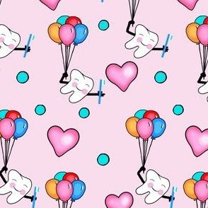 Ascending  Love Teeth on Pink  w/ Balloons   