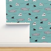 shark attack summer shark fin fabric water summer sports sharks