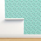 shark attack // bright mint summer shark fabric summer shark fin fabric