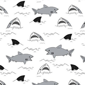 shark attack // summer jaws sharks fabric sharks shark fin design